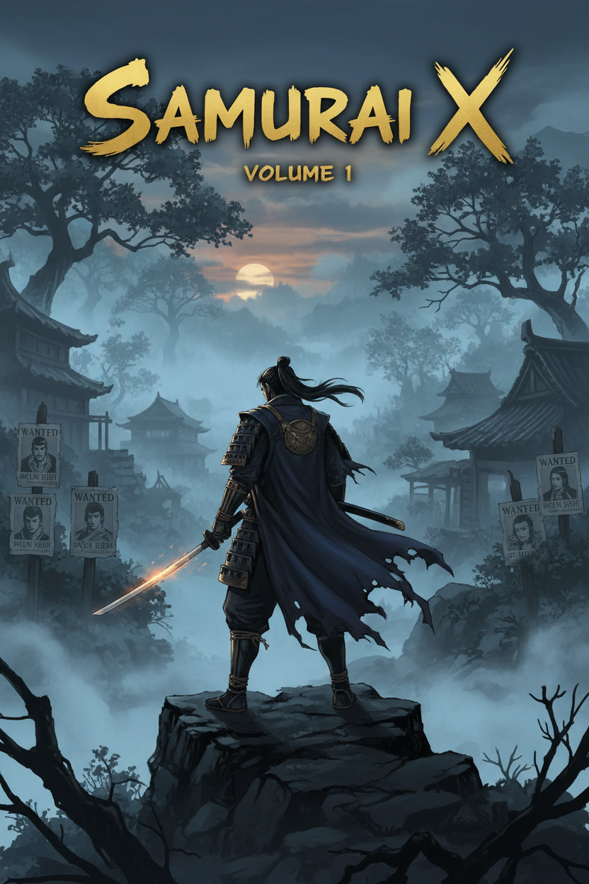 Samurai X Volume 1 ebook cover featuring a lone samurai bounty hunter